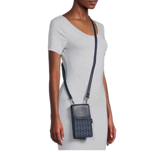 CNwt crossbody wallet purse by Time and Tru Women's Natalie String navy Blue - Picture 12 of 12